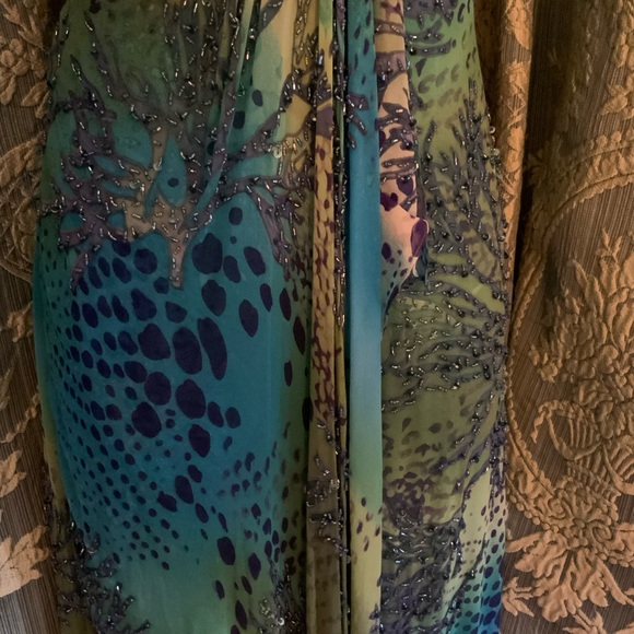 SUE WONG ORIGINAL SEQUINS GOWN, SHOULDER ADJUSTABLE STRAPS. SIDE ZIPPER - Picture 10 of 10